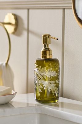 Dispenser di Sapone in Vetro Intagliato Mistletoe
