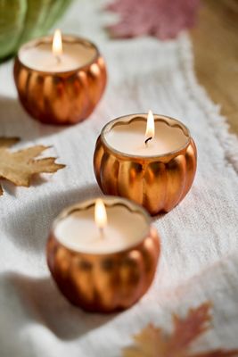 Mini Harvest Festival Pumpkin Candles, Set of 3