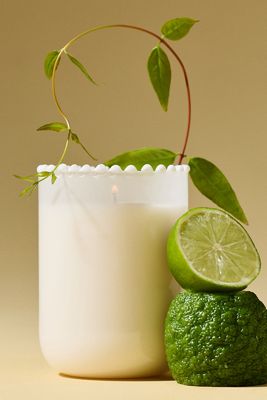 Dotted Rim Fresh White Cashmere & Musk Glass Candle