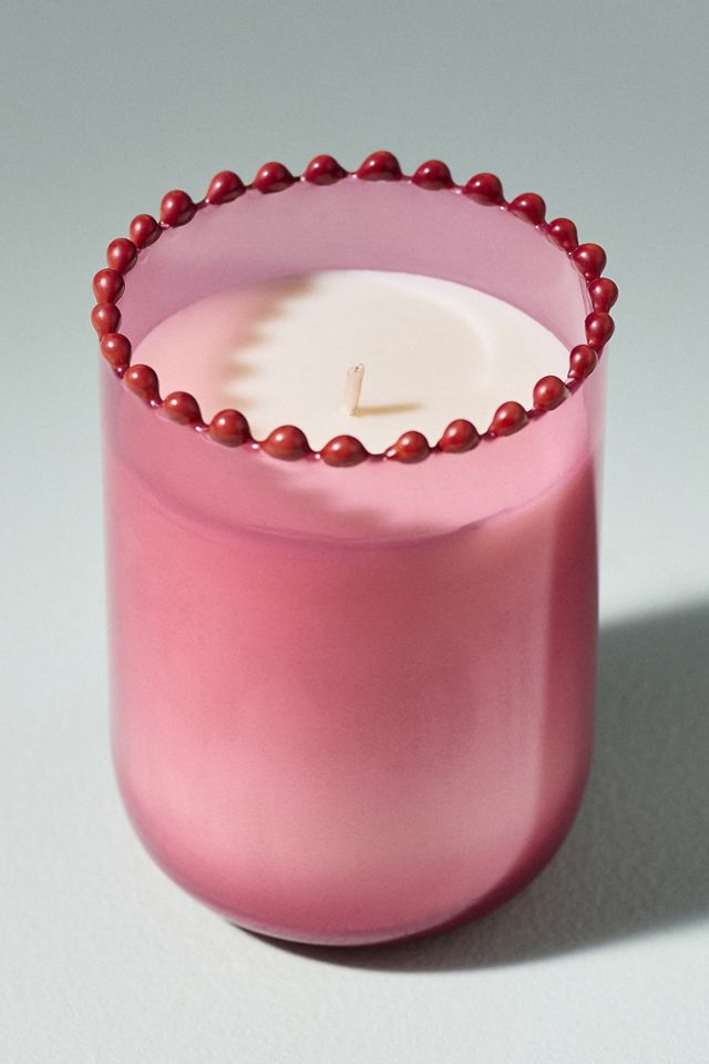 Dotted Rim Fruity Vanilla & Dark Plum Glass Candle #2