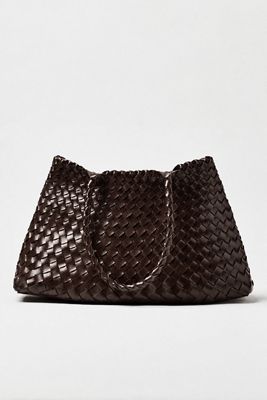 Calla Large Woven Satchel Bag
