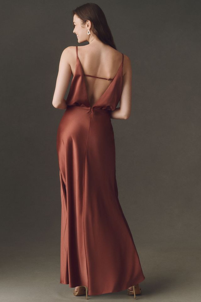 BHLDN Plunge Open-Back Slip Maxi Dress #2
