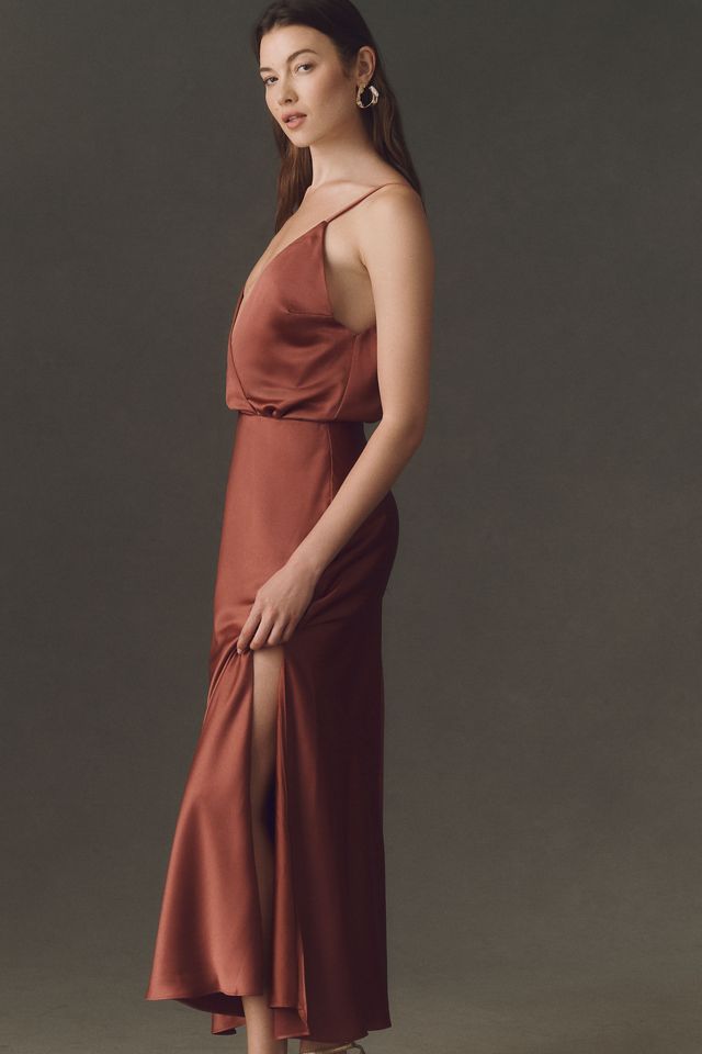 BHLDN Plunge Open-Back Slip Maxi Dress #3