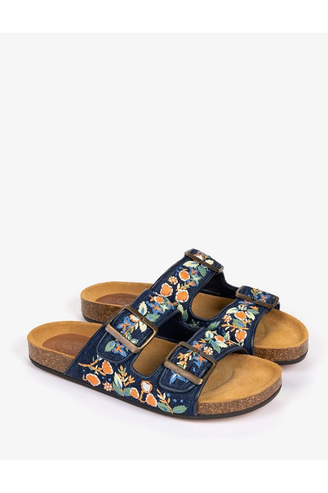 Penelope Chilvers Pool Embroidered Denim Slides #1