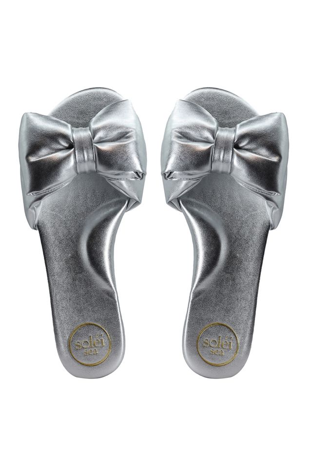 Solei Sea Rafie Bow Slide Sandals #2