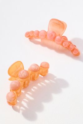 Citrus Bubble Hair Claw Clips, Set of 2