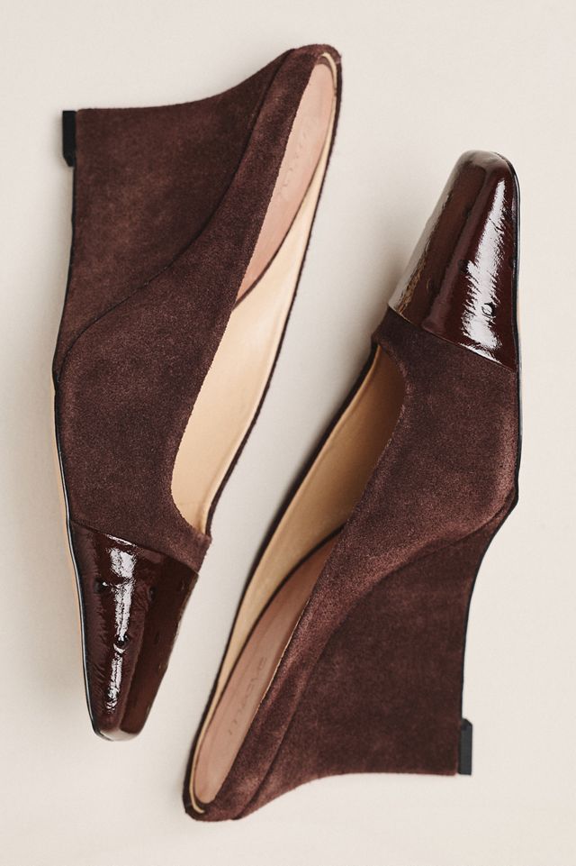 Maeve Leather Toe Cap Wedge Mules #1