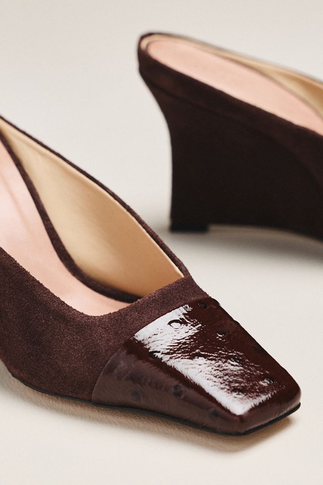 Maeve Leather Toe Cap Wedge Mules #2
