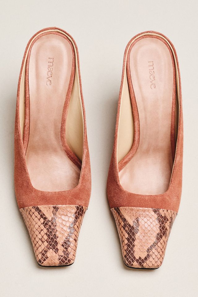 Maeve Leather Toe Cap Wedge Mules #1