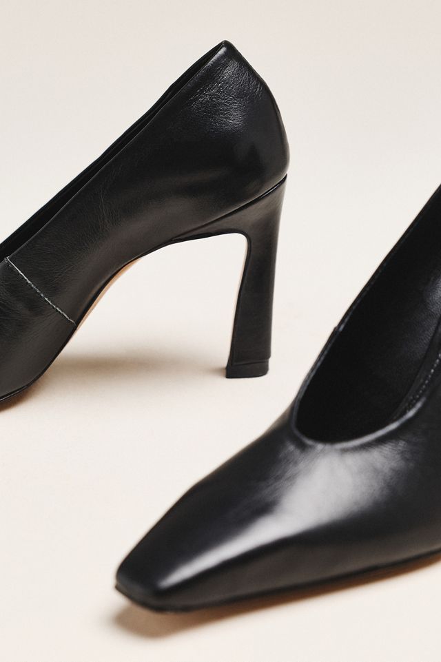 By Anthropologie Square-Toe Leather Pumps #2