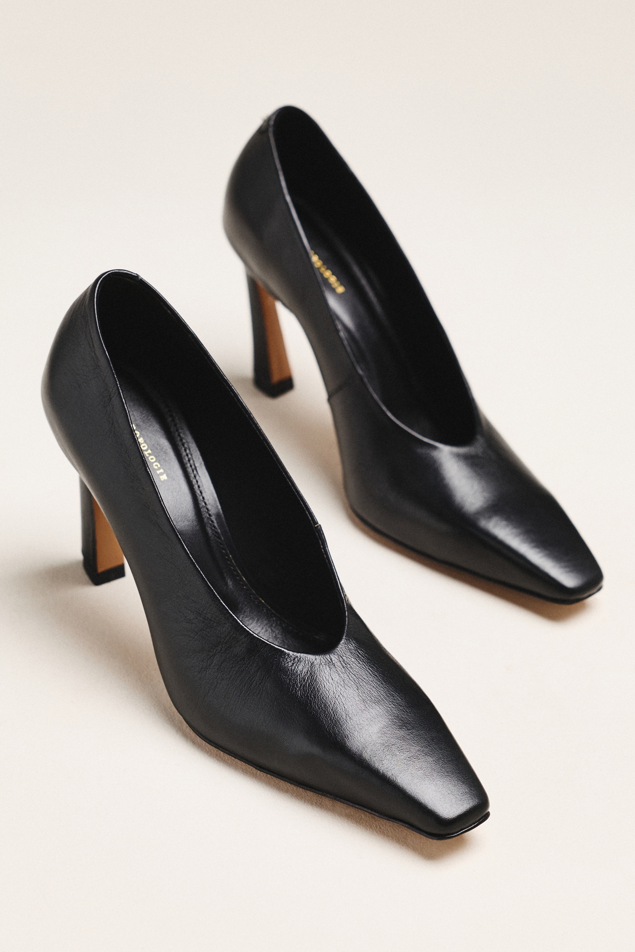 By Anthropologie Square-Toe Leather Pumps