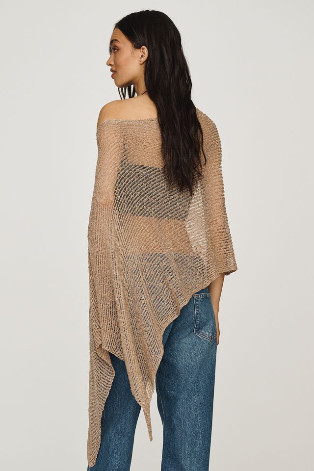 By Anthropologie Lightweight Shimmer Knit Poncho #3