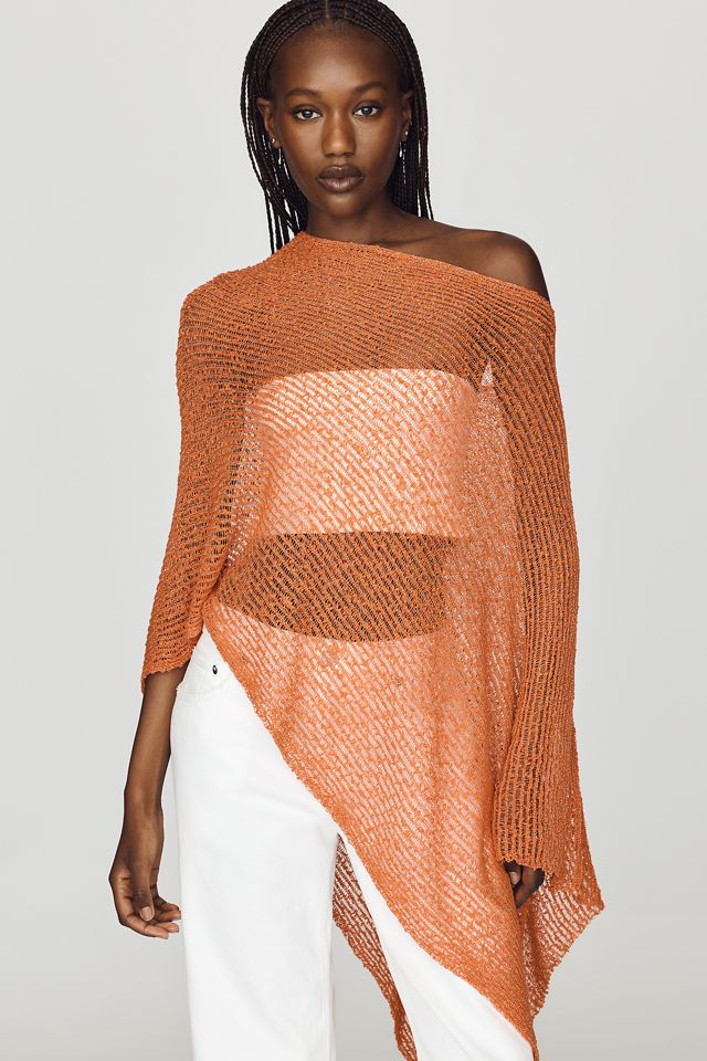 By Anthropologie Lightweight Shimmer Knit Poncho #1