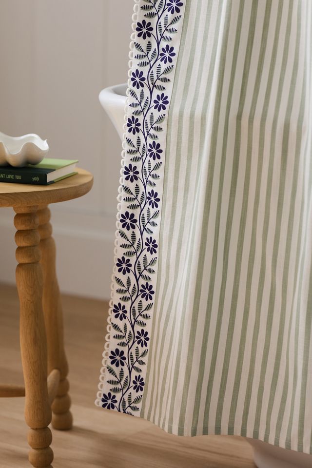 Evita Cotton Tie Stripe Shower Curtain #1