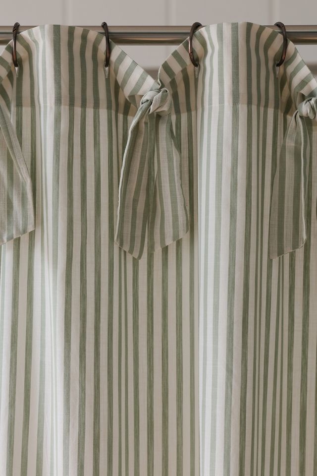 Evita Cotton Tie Stripe Shower Curtain #2