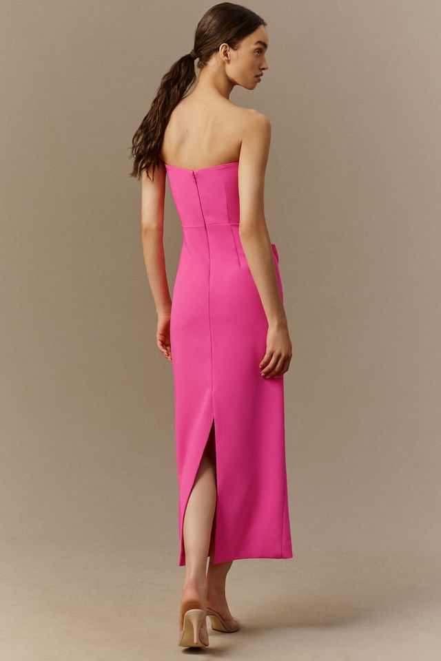 mac duggal strapless asymmetrical maxi dress Mac Duggal Women's Floral Lace Strapless A-Line Midi-Dress - Blush main image 0