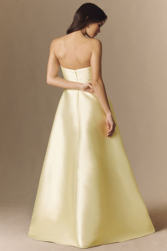 Mac Duggal Yellow Strapless Mikado Floral Ball Gown #1