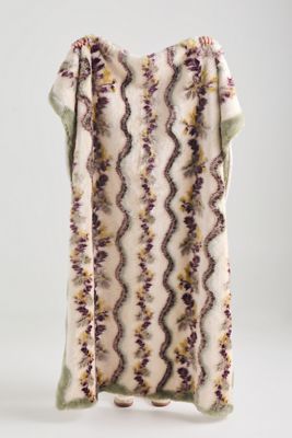 Bristol Jacquard Floral Faux Fur Throw