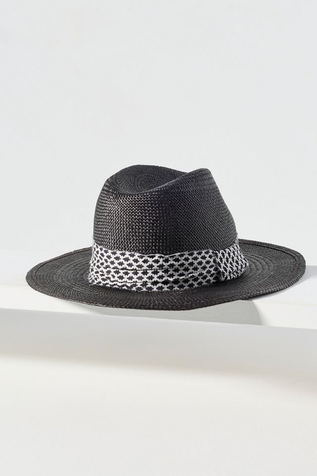 Hatattack- Panamá with Black leather band - new with tag Hat Attack Annie Panama Continental Hat – Bora Bora Swimwear main image 2