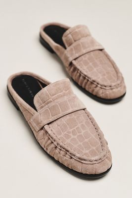 Black Suede Studio Gabby Loafer Mules