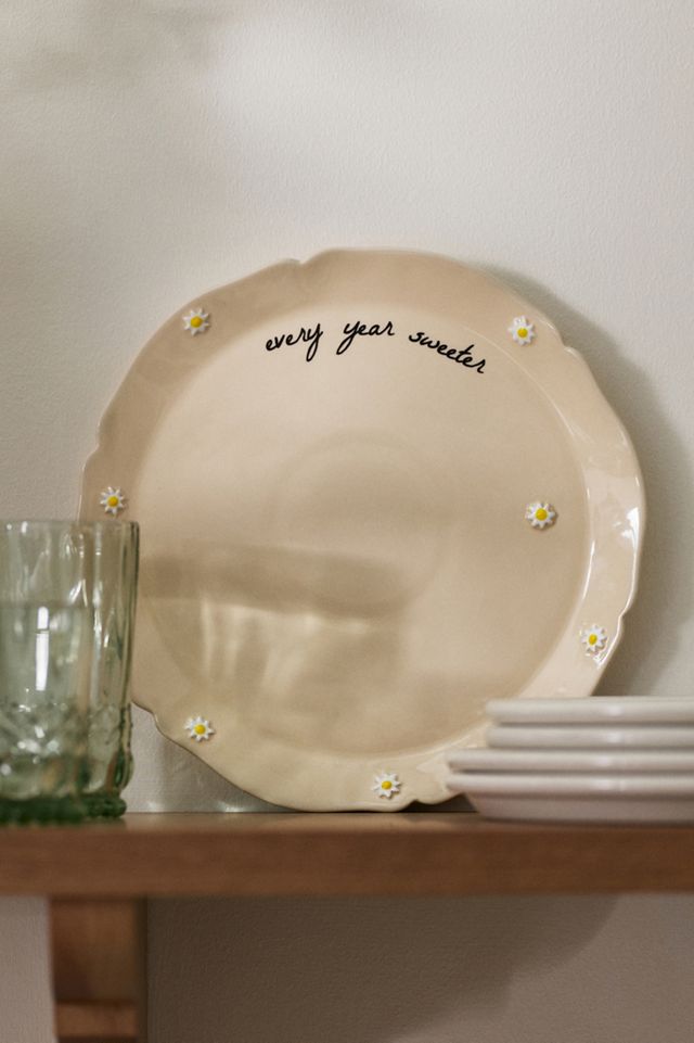 naetive Stoneware Birthday Cake Plate #3