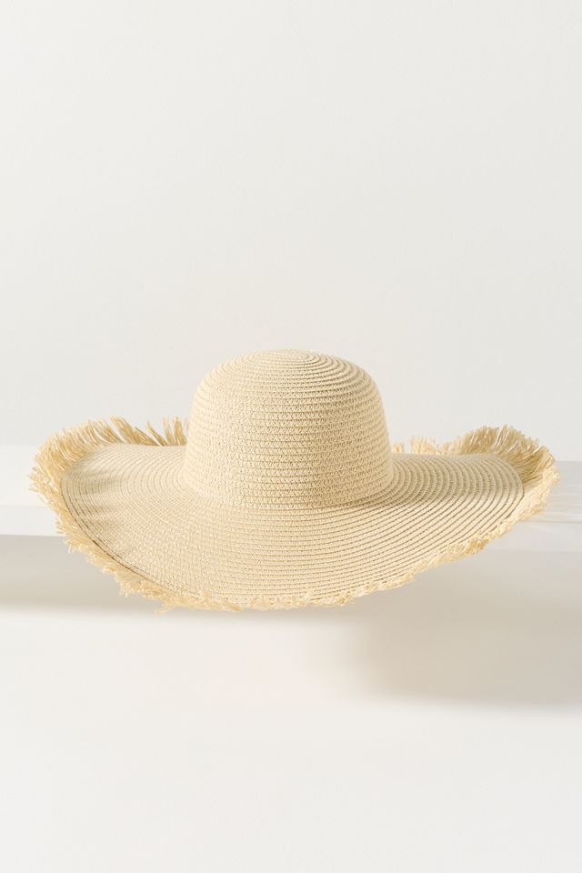 Lucky Zone Wide Brim Frayed Sun Hat #1