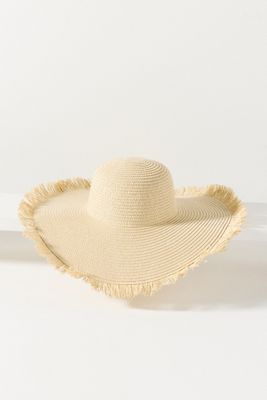 Lucky Zone Wide Brim Frayed Sun Hat