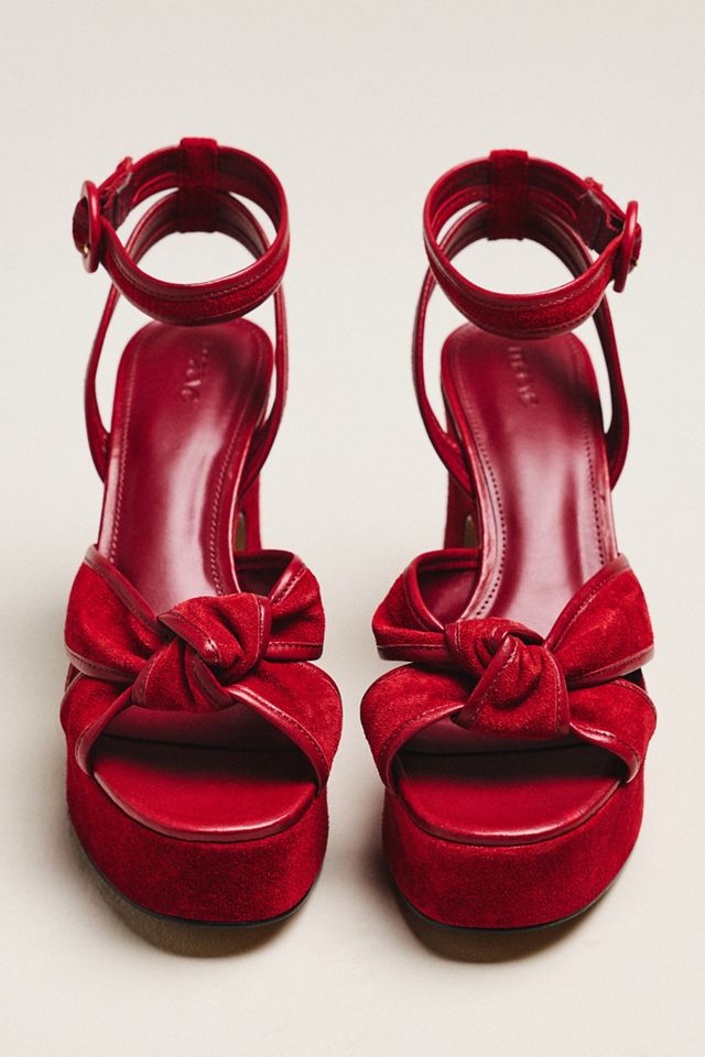 Maeve Knotted Suede Platform Sandals #1