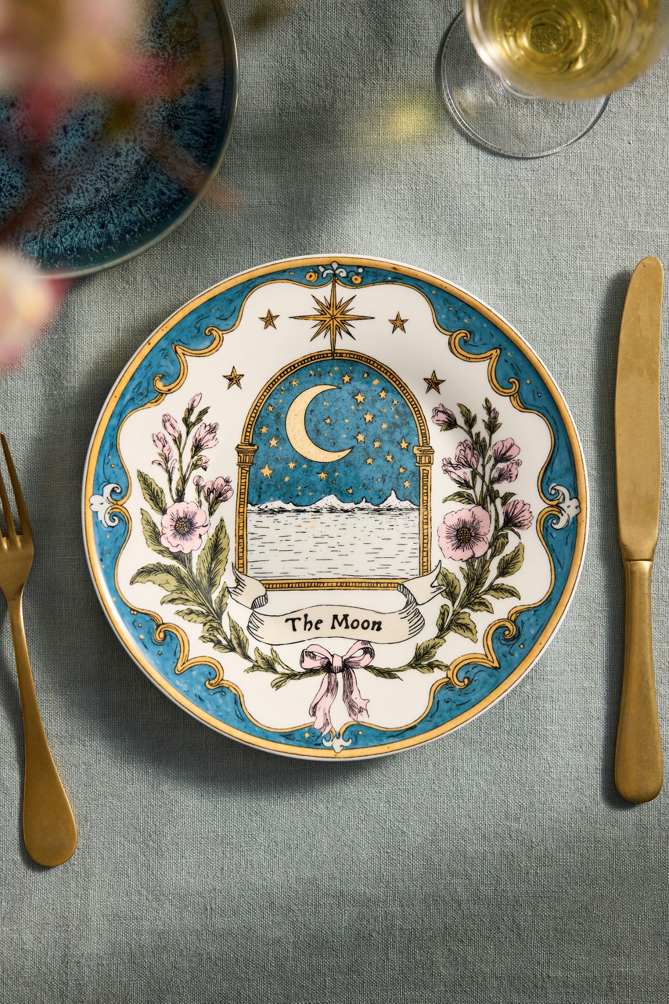Tarot Stoneware Plate - The Moon, One Size