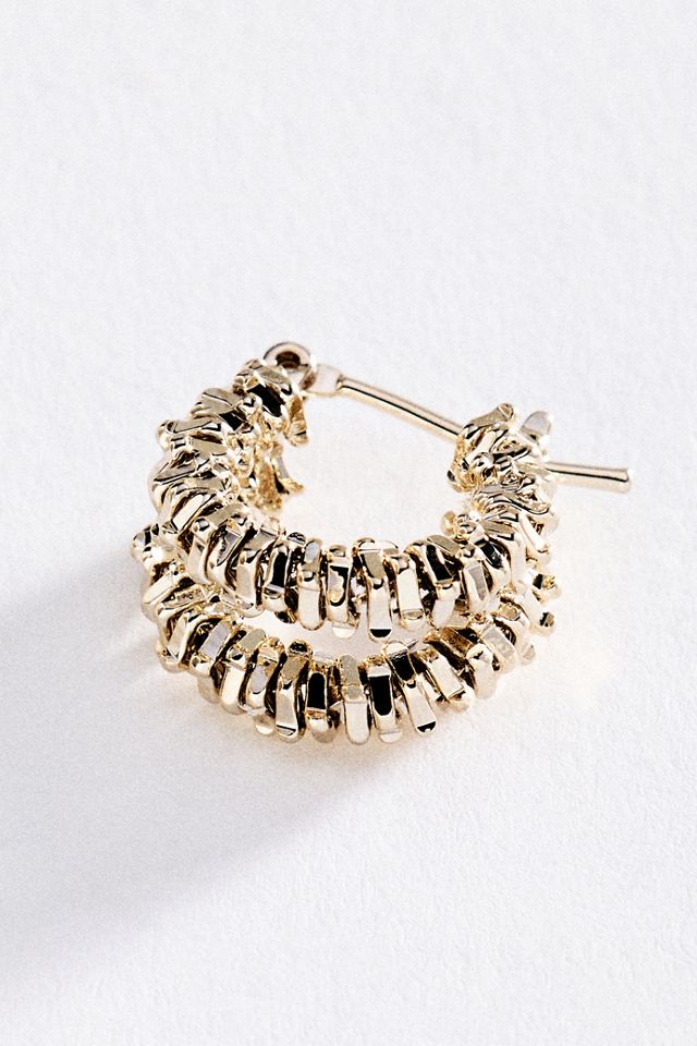Textured Double Hoop Earrings #1