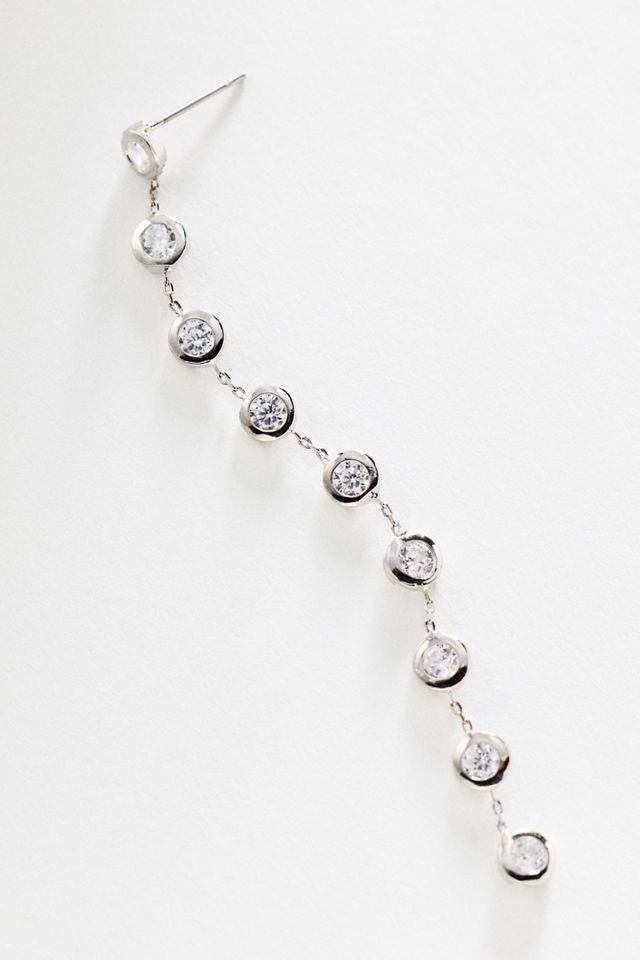 Bezel Crystal Drop Earrings #1