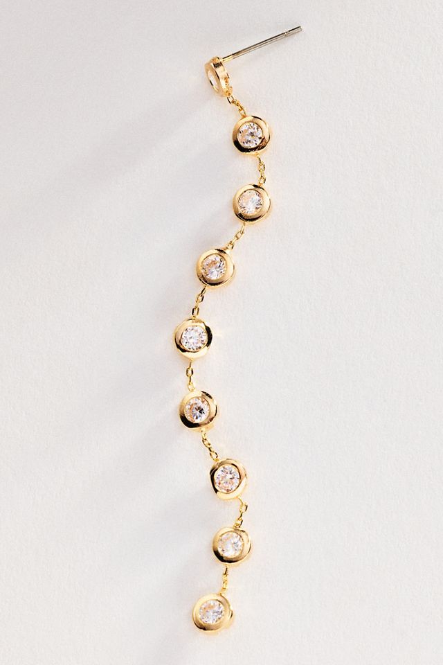 Bezel Crystal Drop Earrings #1