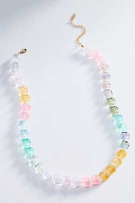 Multi-Color Resin Beaded Necklace