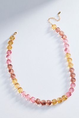Multi-Color Resin Beaded Necklace