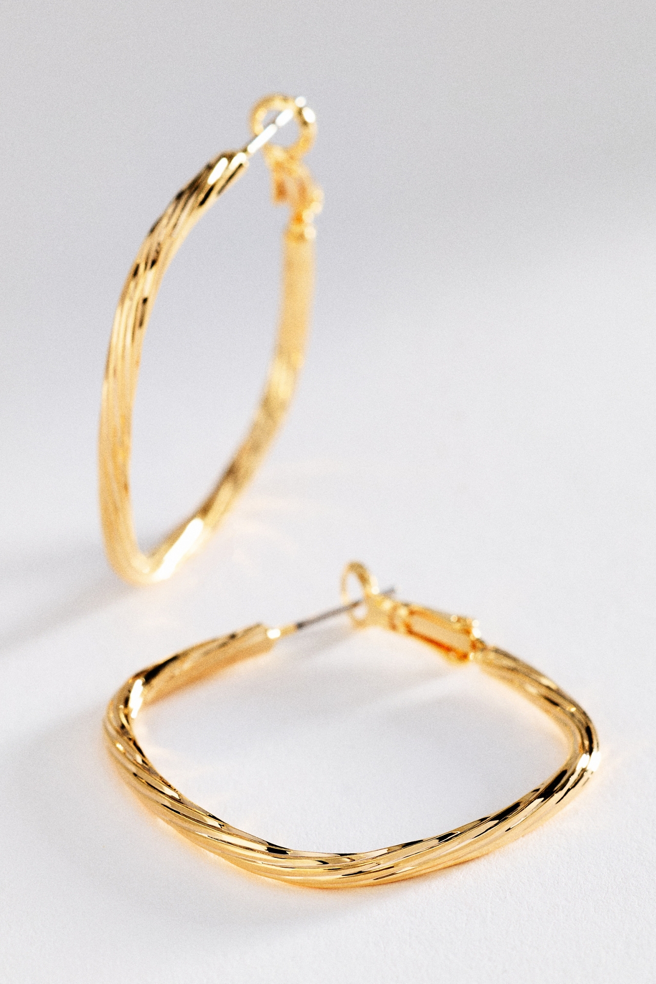 Square Textured Hoop Earrings