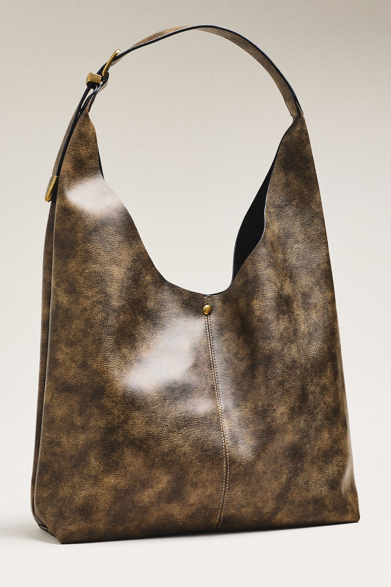By Anthropologie Love Knot Burnished Buckle Slouchy Bag