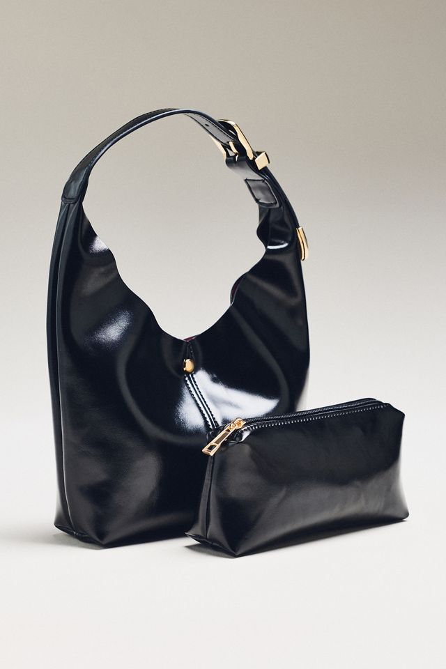 By Anthropologie Love Knot Burnished Buckle Mini Slouchy Bag #1