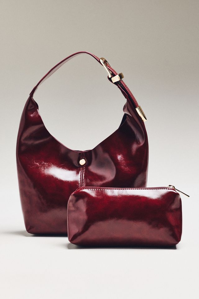 By Anthropologie Love Knot Burnished Buckle Mini Slouchy Bag #1