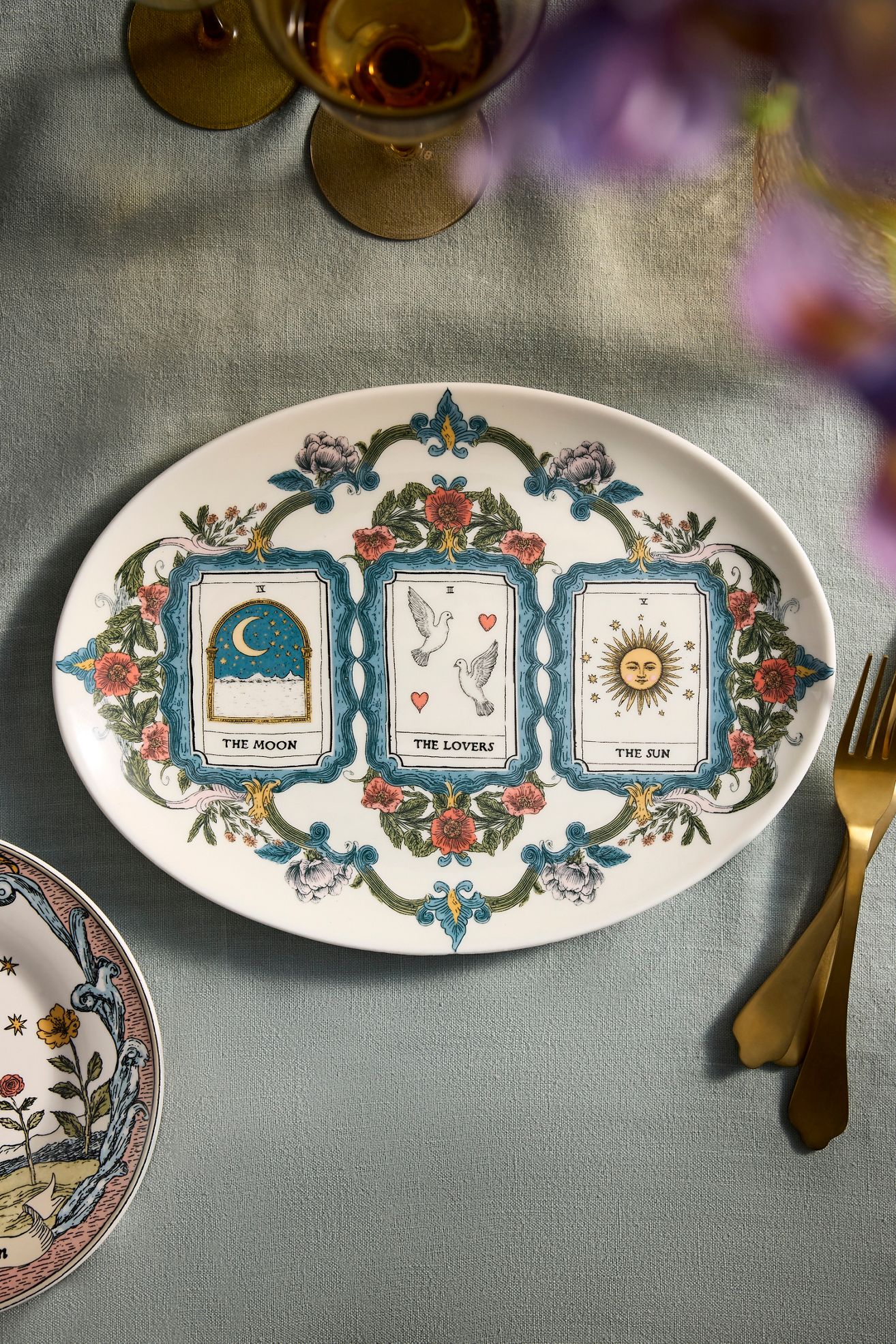 Tarot Stoneware Serving Platter - Dark Blue, One Size