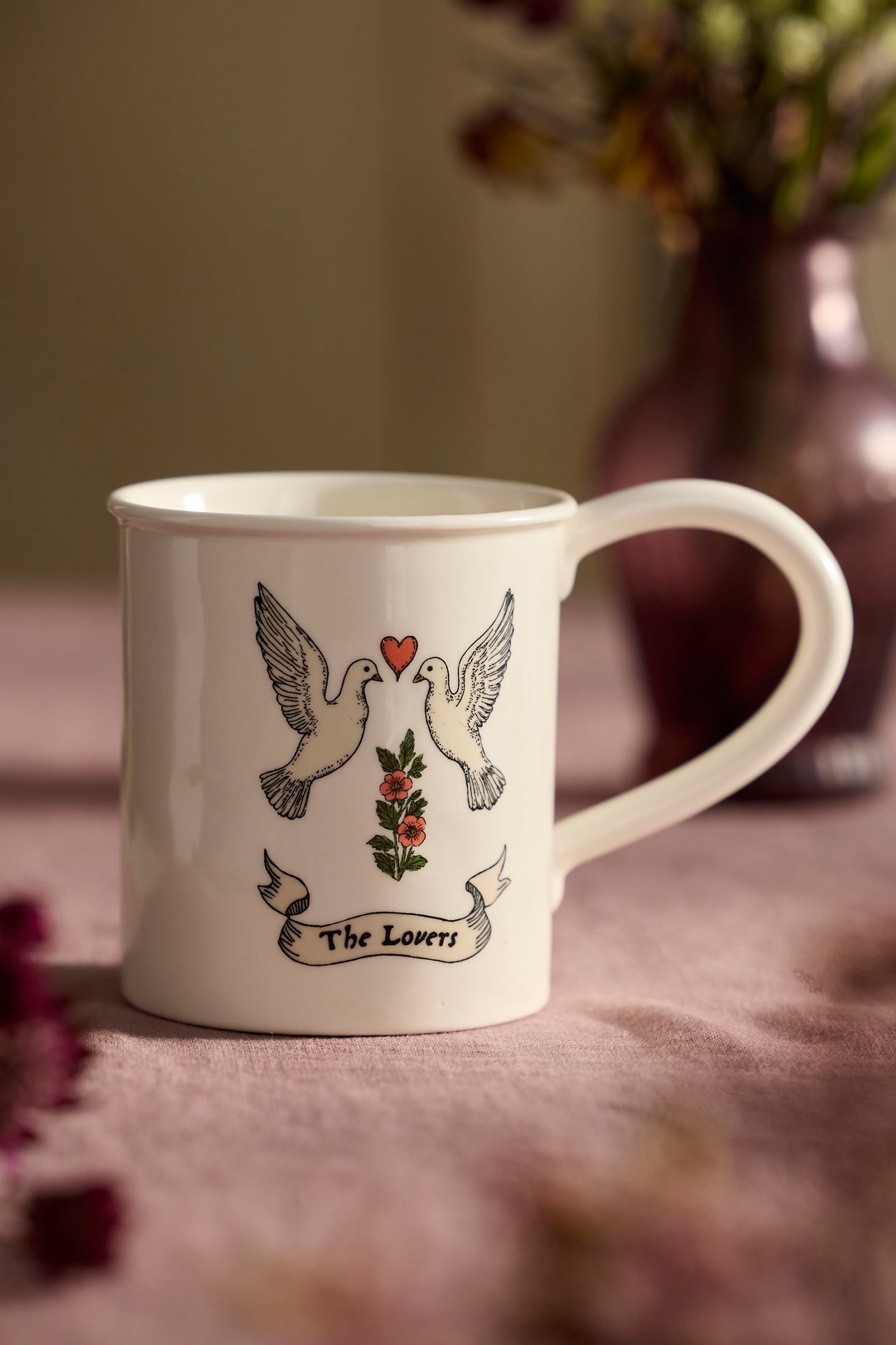 Tarot Stoneware Mug - The Lovers, One Size
