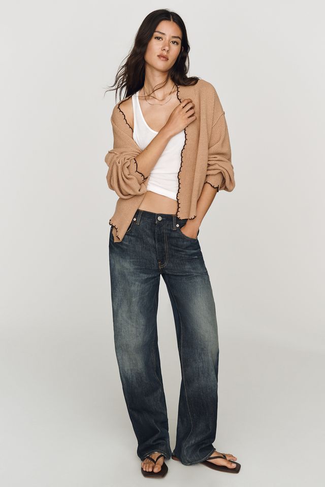 By Anthropologie Waffle-Knit Scalloped Cardigan #1