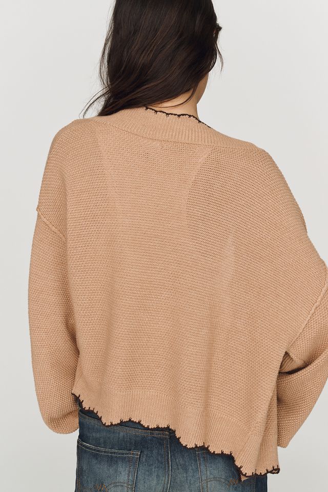 By Anthropologie Waffle-Knit Scalloped Cardigan #2