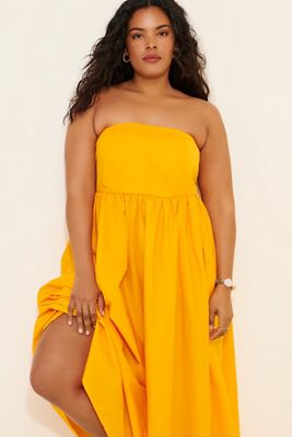 Eloquii Poplin Fit And Flare Maxi Dress