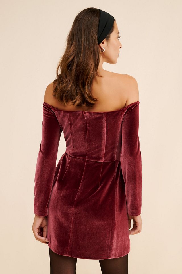 Hutch Off-The-Shoulder Velvet Mini Dress #1