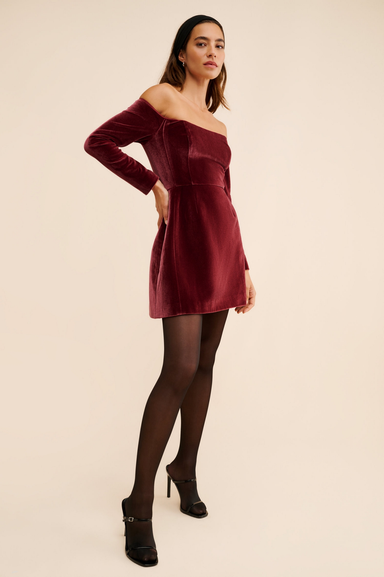 Hutch Off-The-Shoulder Velvet Mini Dress
