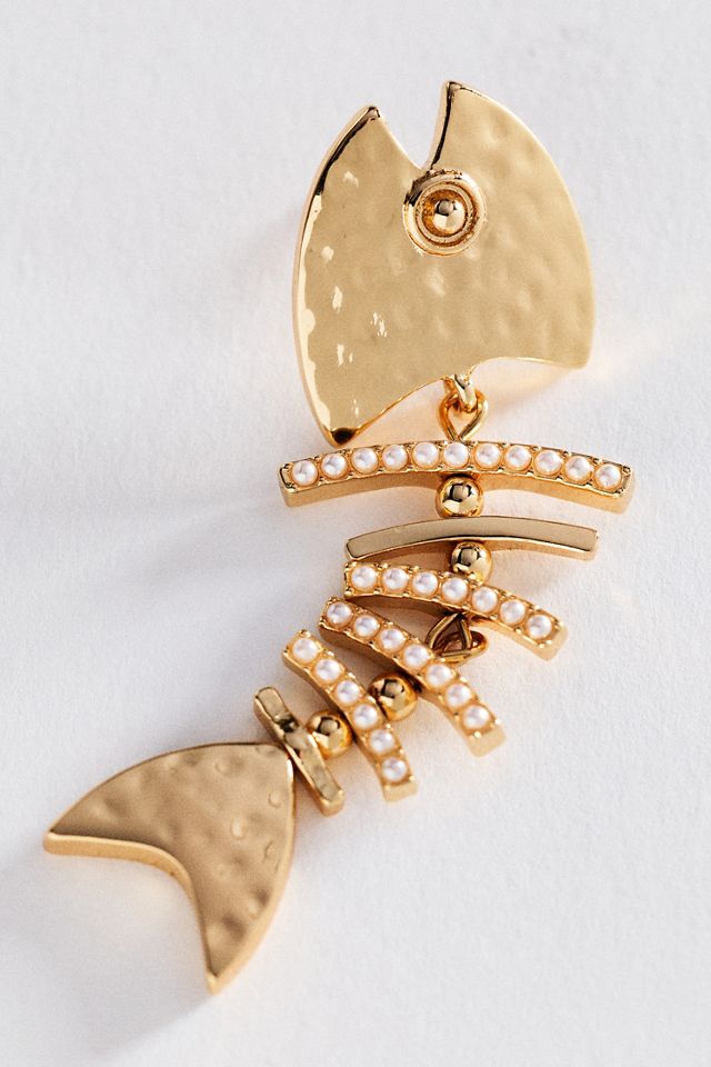 Metal Fish Drop Earrings #1