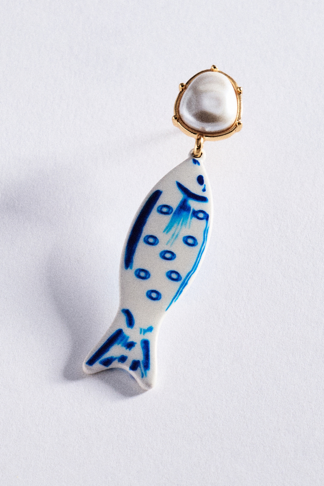 Ceramic Fish Drop Earrings