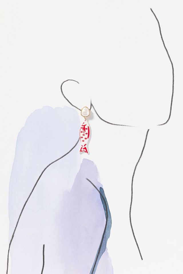 Ceramic Fish Drop Earrings #2