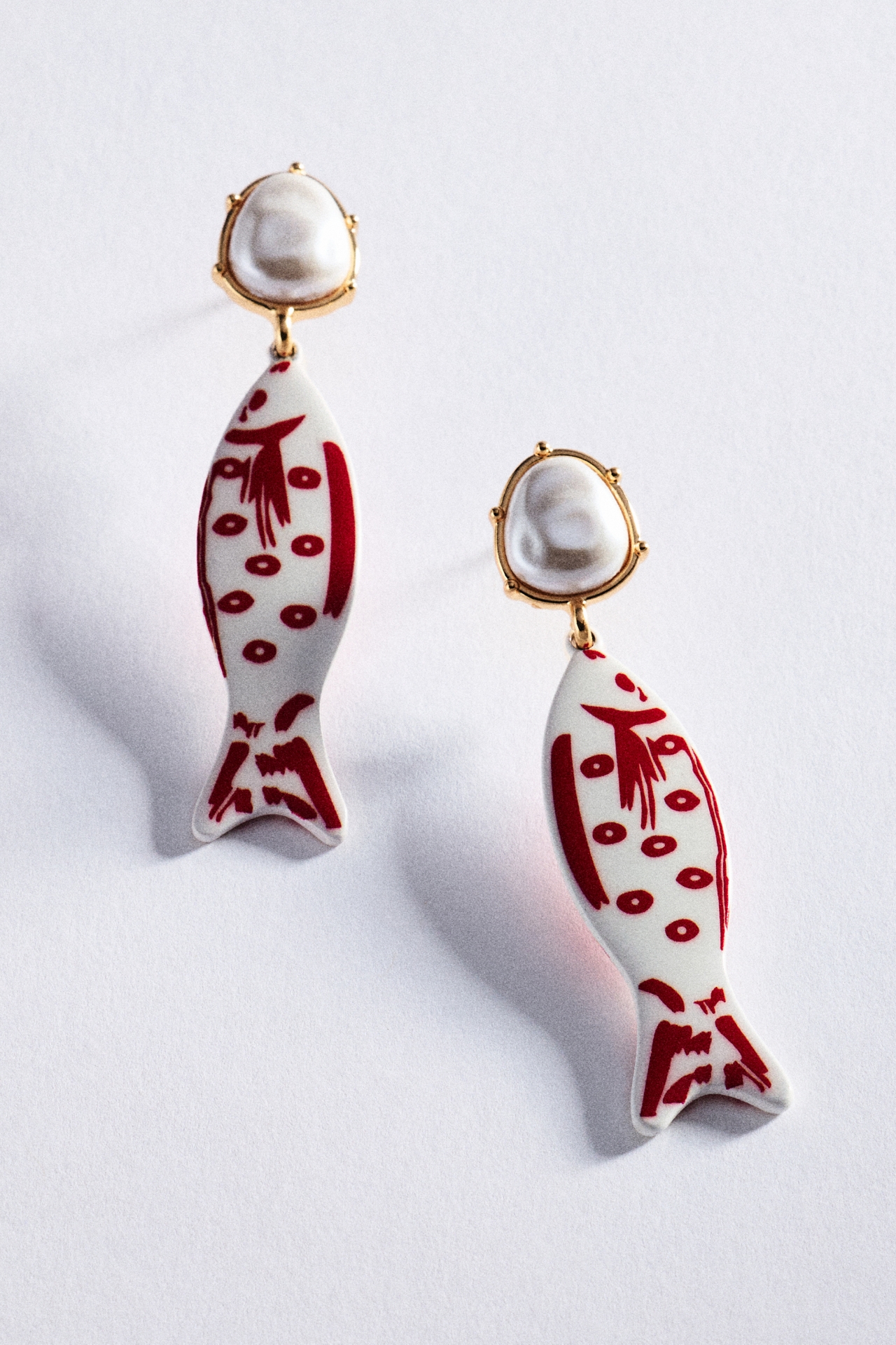 Ceramic Fish Drop Earrings