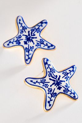 Ceramic Star Post Earrings
